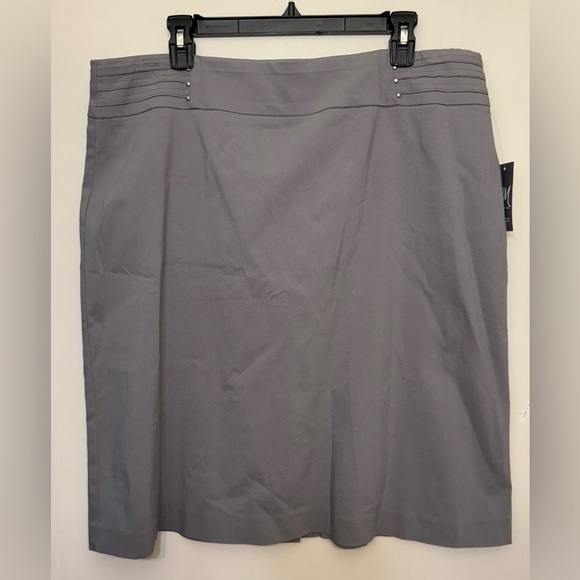 JM Collection Gray Midi Pencil Skirt - Picture 1 of 9
